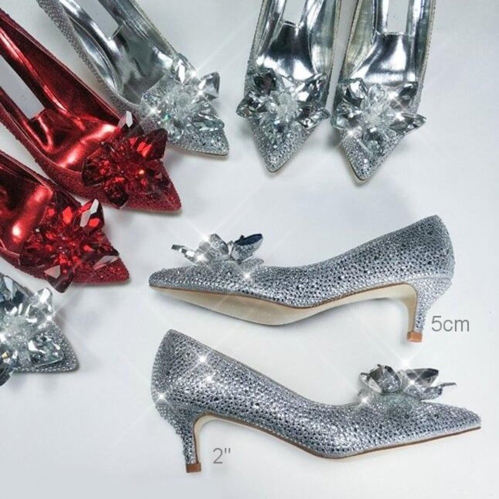 NWT Cinderella Shoes Sparkling Bling Swarovski Crystal Rhinestone Wedding Shoes - Picture 7 of 7
